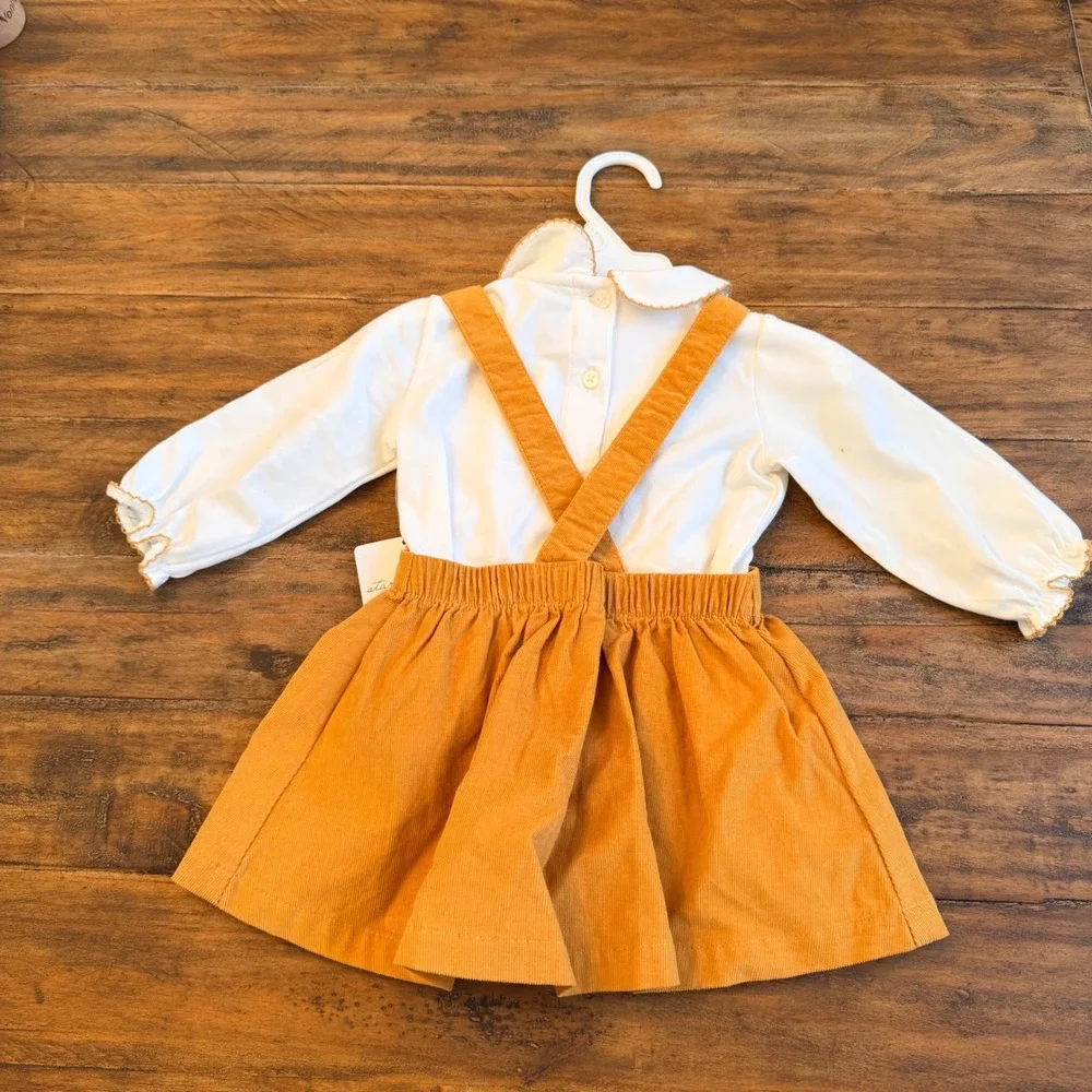 Starting Out Baby Girl Embroidered Pumpkin Corduroy Jumper Set Fall‎ Cottage 12M